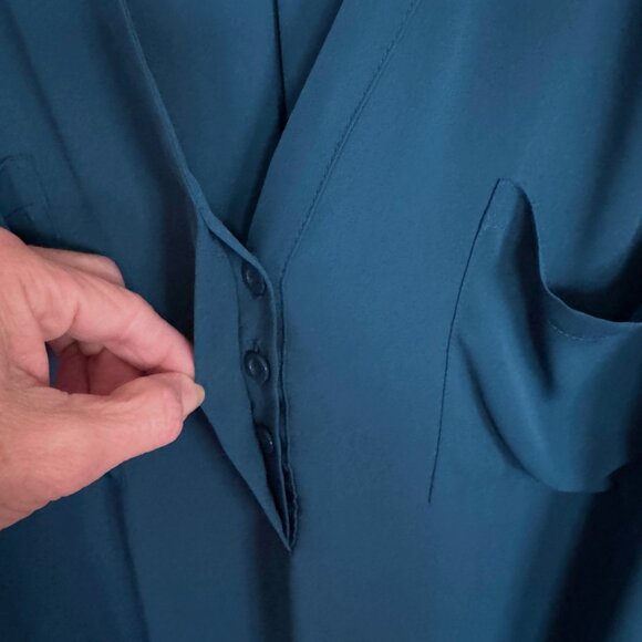 Torrid 4X TEAL Blue Green Harper 3/4 Sleeve Plus Size Top Blouse Tunic Pullover - Picture 6 of 15